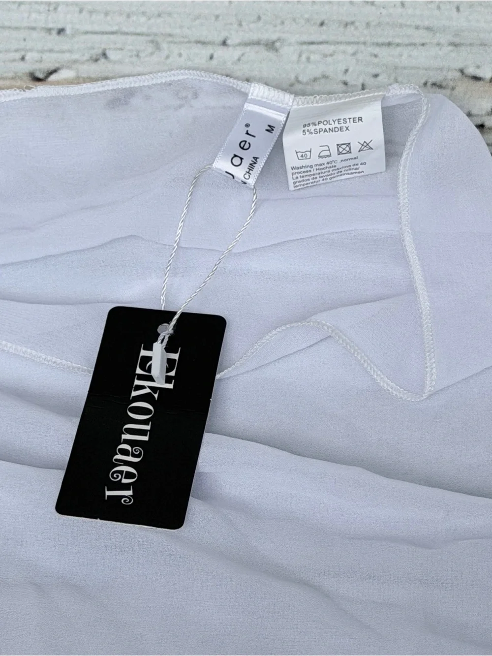 NWT Ekonaer White Chiffon Sheer Short Sarong Swimsuit Cover Up Skirt